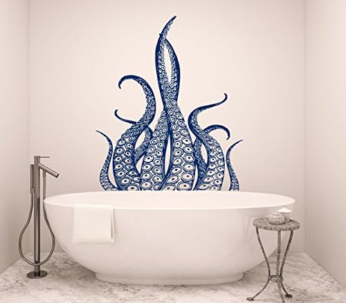 Octopus Wall Decal Tentacles Vinyl Sticker Decals Kraken Octopus Fish Deep Sea Scuba Ocean Animals Bathroom Home Decor Nautical Bedroom x24