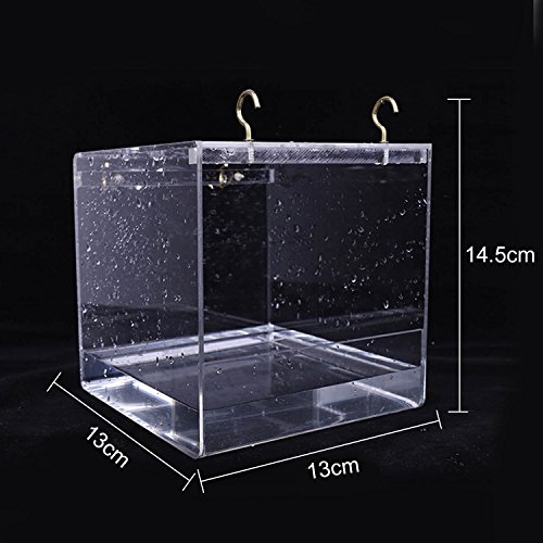 Gosear Hanging Bird Bath, Cube Bird Bathtub Bath Box Bowl Cage Accessory for Little Bird Parrots Crested Myna