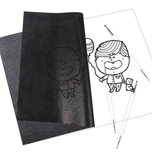 Selizo 200 Sheets Tracing Paper and Carbon Paper Black Graphite