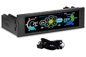 50W Multi-Function PC CPU 5 Channel Fans Controller for Touch Screen LCD Fan Temp Speed Adjuster Front Panel 5.25" Bay Led CP