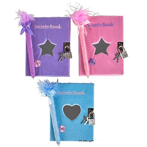 Teen girls locking diaries / heart journals with mirror…