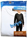 Comfort Fit Winter Boy’s Warm Thermal 100% Cotton 2 Pcs Set White Size S, M, L, XL