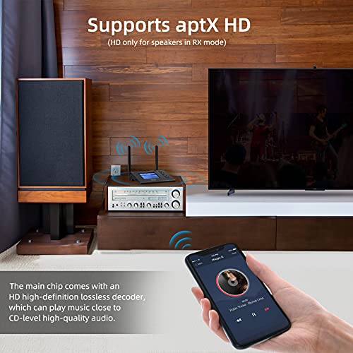 Bluetooth Transmitter Receiver for TV, Unique Visible LCD