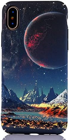iPhone X Case, iPhone 10 Case, Amesica Noctilucent Lucky Starry Planet Series Full Body Protection Hard PC Cover for Apple iPhone X (5.8 inch) - 2017 (Color - 1)