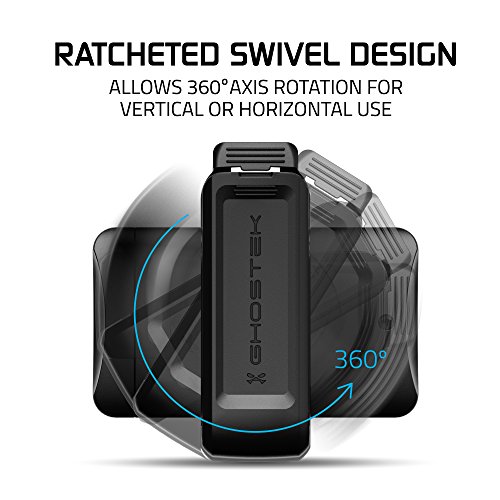 Ghostek Universal Holster with Belt Clip for Cell Phones & Cases | Fits iPhone X XR XS Max XI, Galaxy S9 S10 S10e S10 Plus Note 9 10, Otterbox, LifeProof, Casemate, Spigen, UAG, FRE, Defender (Black)