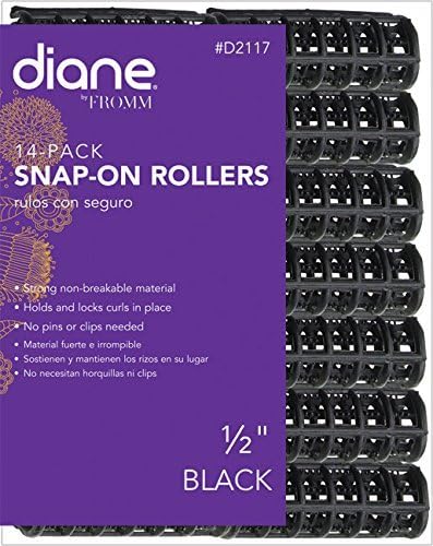 Diane Snap-on Rollers 1/2 Inch 14 Rollers Per Bag, Holds and locks curls in place, No pins or clips needed, Made from the highest quality non-breakable material by Diane Beauty Accessories