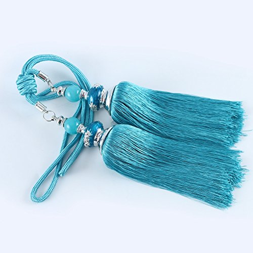 BERTERI 1 Pair Window Curtain Tassel Tiebacks, Luxury Grey Curtains Hanging Ball Holdback Living Room Supplies Window Treatment Accessories