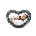 GratituValley Be My Valentine - Beautiful Sparkling Love Heart Picture Frame for 4x6 Photo. Highly Decorative Frame Filled with Turquoise Rhinestones and Striking Black Enamel Dots. A Perfect Gift