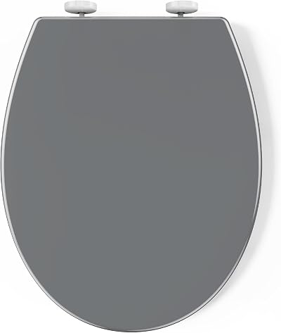 Pipishell Soft Close Toilet Seat with Quick Release Grey O Shape