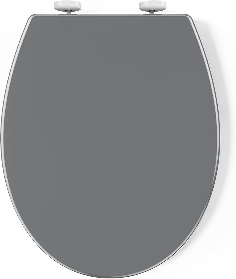 Pipishell Soft Close Toilet Seat with Quick Release Grey O Shape