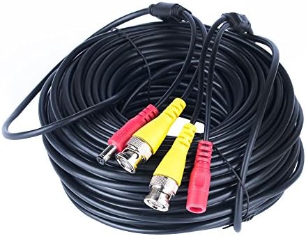 Nextoner Video Power BNC Cables Pre-made All-in-One Extension Wire Cord for CCTV Security Surveillance Camera DVR System DC Connector 150ft 50M 1 Pack
