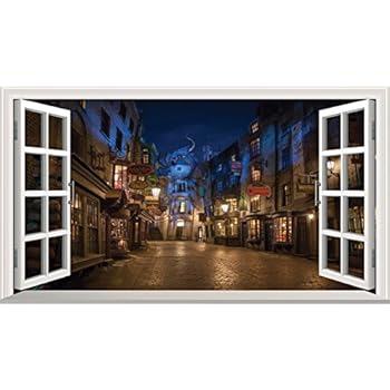 Street Scene Hole In Wall Wall Art Sticker Decal Harry Potter Inspired Home Garden Home Decor