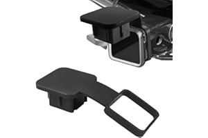 Kewucn Trailer Hitch Cover, 2 Inch Hitch Cover Tube Insert Plug, Universal Rubber Tow Receiver Tube Hitch Dust-Proof Plug fits 2" Receivers, Exterior Trailer Car Accessories (Plain Black)