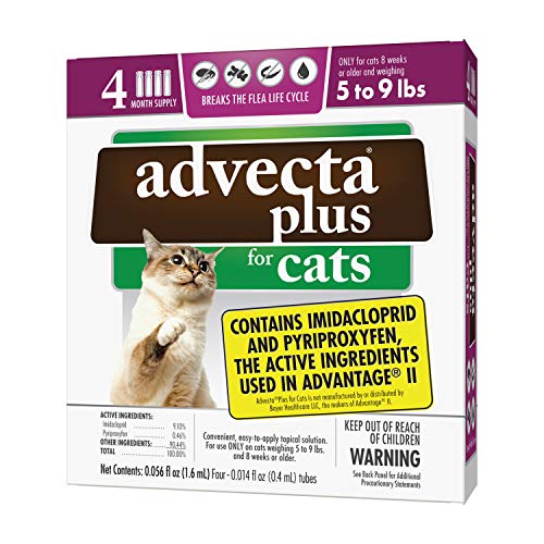 Advecta Plus Flea and Tick Squeeze on for Small Cats, 4 Month Supply