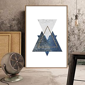 Framed Canvas Home Artwork Decoration Abstract Geometry Canvas Wall Art for Living Room, Bedroom - 16x24 inches