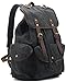 Canvas Backpack, Aidonger Vintage Canvas School Backpack Hiking Travel Rucksack Fits 14'' Laptop (Black-30)