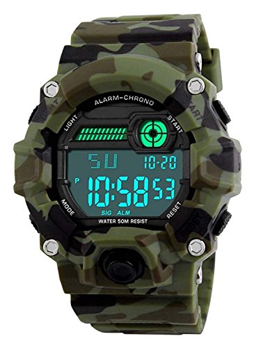 Men's Camouflage LED Sport Watch,Waterproof Digital Electronic Casual Military Wrist Kids Sports Watch with Silicone Band Luminous Alarm Stopwatch Boys Watches Men's Camouflage LED Sport Watch,Waterproof Digital Electronic Casual Military Wrist Kids Sports Watch with Silicone Band Luminous Alarm Stopwatch Boys Watches