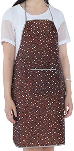 TMJJ Women PVC Waterproof Oilproof Apron for Home Kitchen Garden,Leopard Print
