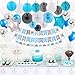 Baby Shower Decorations For Boy - 248 PCS Party Supplies Including Plates,Cups,Tableware,Napkins,Tablecloth,Invitation Card,It's A Boy Elephant Banner, Paper Lanterns, Honeycomb Balls,Balloons,Tissue