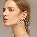 Zealmer Spiral Hoop Earrings Set Vintage Tribal Swirl Earrings for Women 3 Pairs in Gold