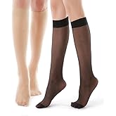 G&Y 6 Pairs Knee High Pantyhose with Reinforced Toe - 20D Nylon Stockings for Women