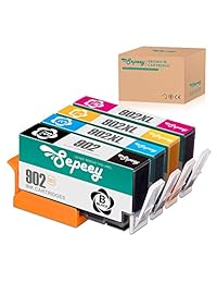 Sepeey - Cartuchos de tinta remanufacturados de repuesto para impresora HP 902 902XL, compatible con HP OfficeJet Pro 6968 6978 6958 6962 6960 6970 6979 6950 6954, 4 unidades (pequeño, negro, cian, magenta y amarillo)