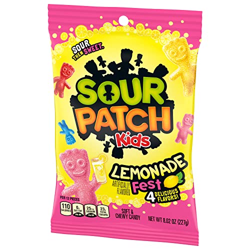 SOUR PATCH KIDS LEMONADE FEST SOFT & CHEWY GUMMY CANDY, 8.02 OZ