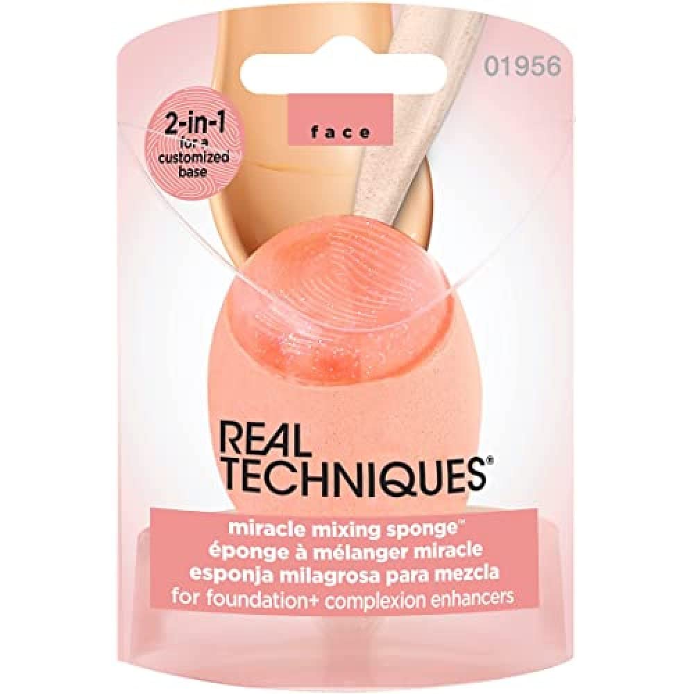 Real Techniques New 2-in-1 Miracle Mixing Sponge for Foundation and Complexion Enhancers, 24 g