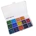 BALABEAD 3mm Transparent Rainbow Seed Beads, Size 8/0 Glass Seed Beads About 7500pcs in Box 15 Colors Assortment, 3mm Round, Hole 1.0mm (500pcs/Color, 15 Colors)