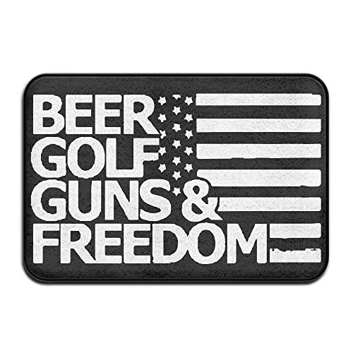 Home&apron Beer Golf Guns Freedom Non Slip Doormat Entrance Mat Floor Mat Rug Dirt Trapper Mats 15.7"x23.6"