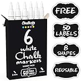 White Liquid Chalk Pens - White Dry Erase Chalk Markers for Blackboard, Chalkboard Signs, Windows, Glass, Bistro | Variety pack of 6 - (3x) 3mm Fine Tip & (3x) 6mm Bold Size Ink Marker