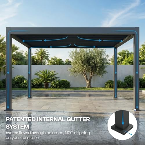 PatioKingdom 10x13 Louvered Pergola Review: Adjustable Aluminum Gazebo Kit image 13