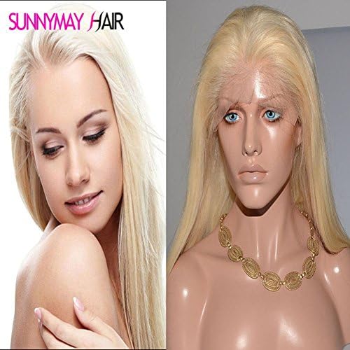 Sunnmay Cheap 10A Blonde Full lace Wigs 613 Malaysian Virgin Hair Straight Gluless Blonde Lace Front Human Hair Wig For Black White Women 16inch