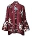 Chunoy Women Casual Floral Short Puff Sleeve Chiffon Kimono Cardigan Beach Wear Shawl Blouse Top Pink Small