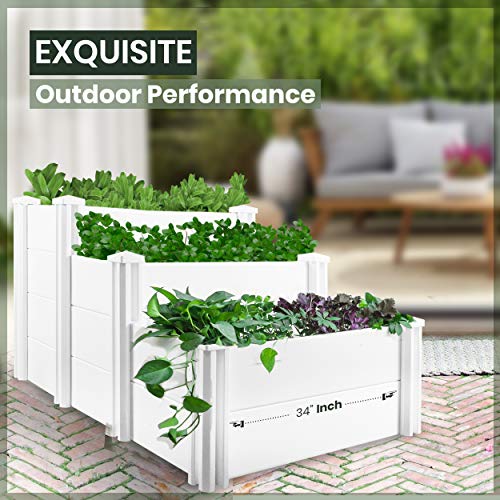 HEGEMONE Co. Tiered Raised Elevated Garden Bed Planter Box For