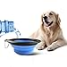 Arlei Pet Silicone Foldable Bowl - Retractable Travel Protable Water Bottle/Dish with a Metal Carabiner, Also Can Used as Flying Disc Toy for Dogs & Cats