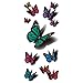 COKOHAPPY 5 Sheets Temporary Tattoo 3D Flying Butterfly for Women Girls Lower Back Shoulder Neck Arm