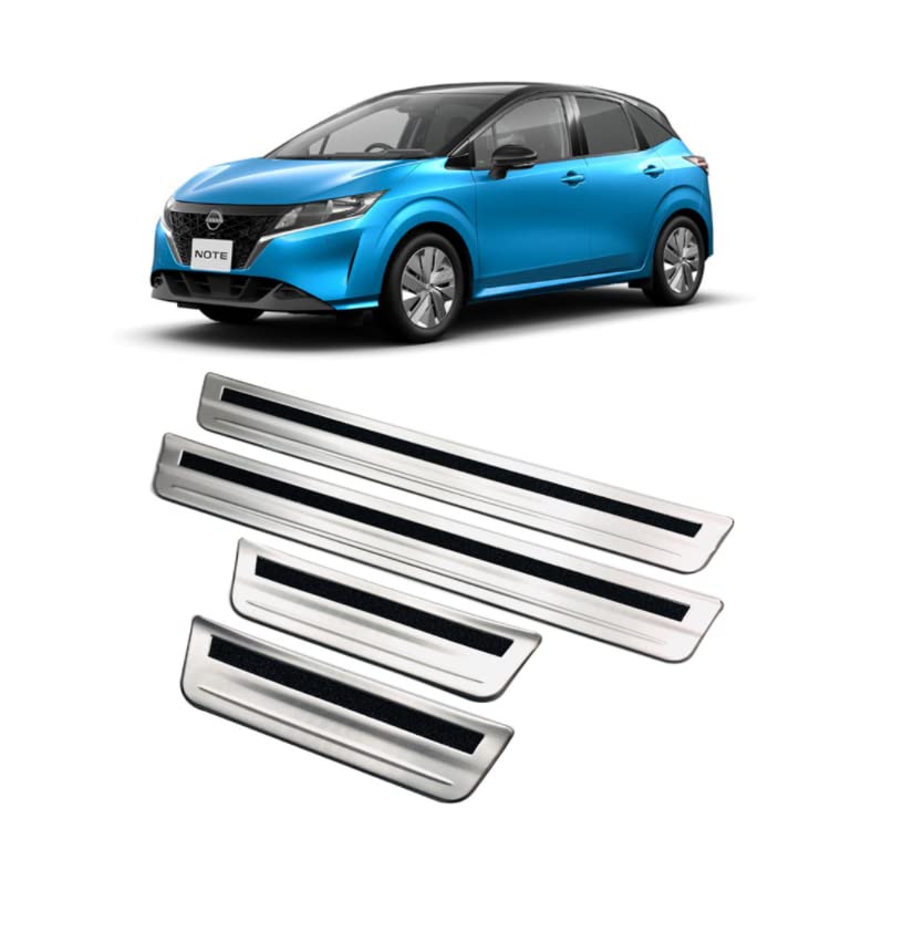 【RUIYA】日産・ノート オーラ FE13型 ノート E13 / SNE13型 ステップガード ノート オーラ スカッフプレート 自動車サイドステッププロテクター ノート E13 サイドステップガード パーツ 汚れ防止 傷隠し 両面テープ付き 簡単装着 保護 アクセサリー 4枚セット