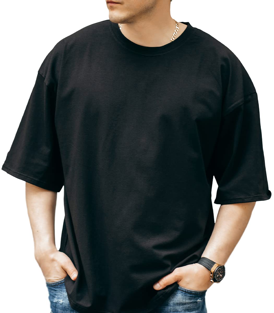BALLOT(バロット) Barot Men's Short Sleeve T-Shirt, Plain, Thick Fabric, Big Silhouette Shirt
