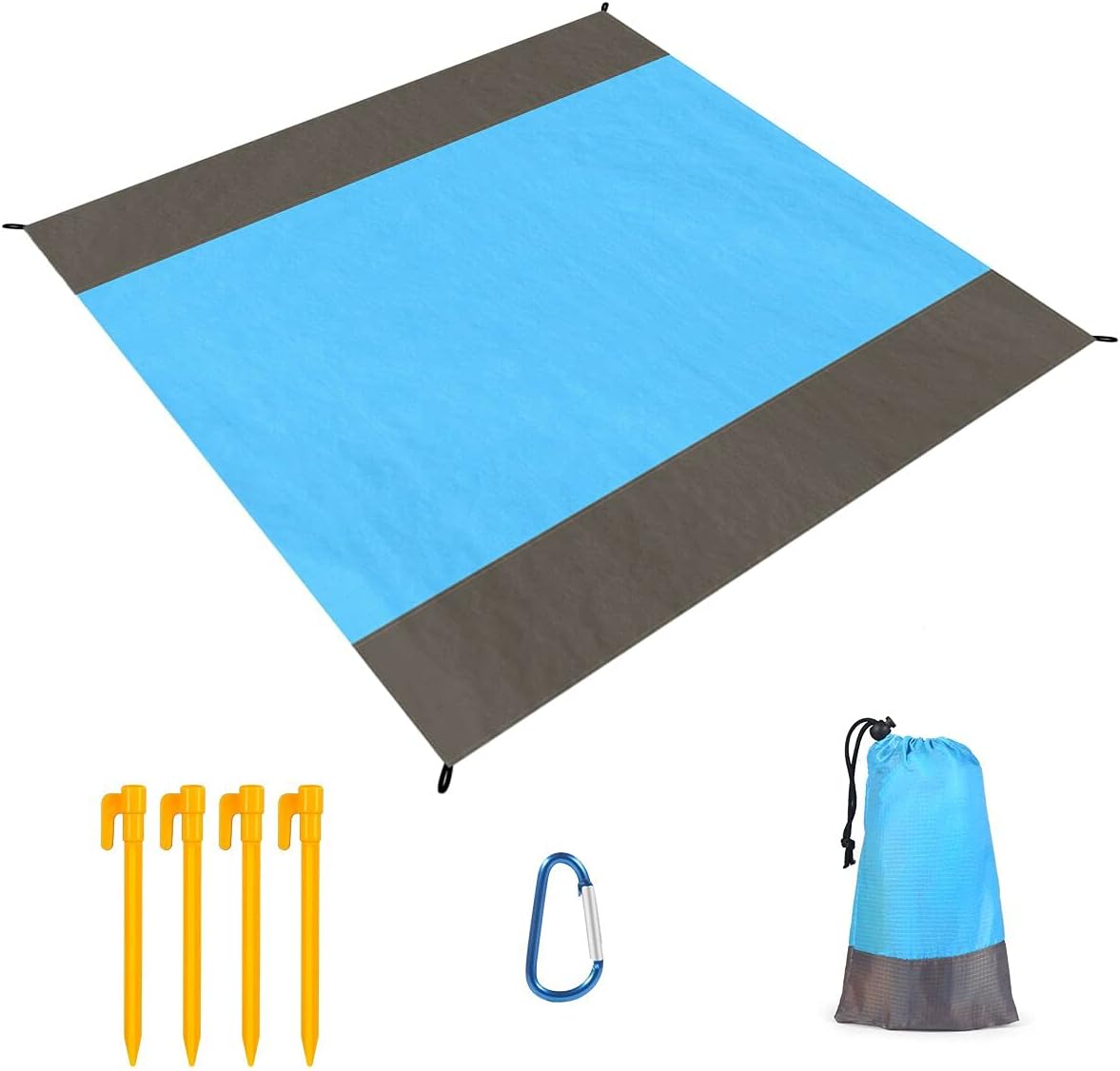 Beach Blanket, 79''×85'' Oversized Picnic Blankets Waterproof Sandproof for 4-7 Adults, Lightweight Beach Mat for Travel, Camping, Hiking: Kitchen & Dining