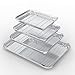 Baking Sheets with Baking Rack Set of 8 - Estmoon Pure Stainless Steel Baking Pan Tray Cookie Sheet with Cooling Rack, Non Toxic & Healthy, Mirror Finish & Rust Free, Easy Clean (4 Sheets + 4 Rack)