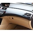 SZFKACCESS for Honda Accord 2008-2013 Carbon Fiber ABS Accessories Center Console Cover Door Window Lift Switch Armrest Panel Gear Shift Box Air Vent Outlet Trims (Dashboard Console Cover Trim 3pcs)