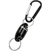 CRAZY SHARK Magnetic Net Release, Aluminum Fishing Net Magnet Retractor | Strong Magnetic Net Release with Aluminum Retractor, Magnet Clip Holder and Carabiner for Fly Fishing Nets and Fishing Gear