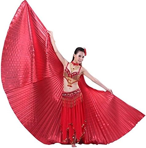 WILLLIN Angle Wings Egyptian Egypt Belly Dancing Costume Isis Wings Dance Wear (no stick/robs) 10 colors