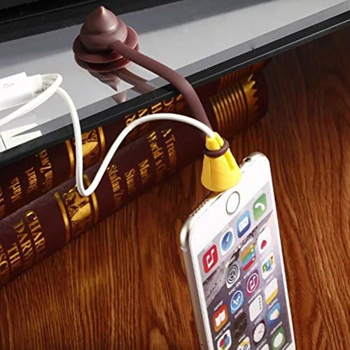 SBOZ Data Cable Saver Cute Ice Cream Multifunctional iPhone Cable Protector Lightning Saver with Anti-slipped Cute Sucker, Cellphone Holder Stand for Apple Products Chocolate Color
