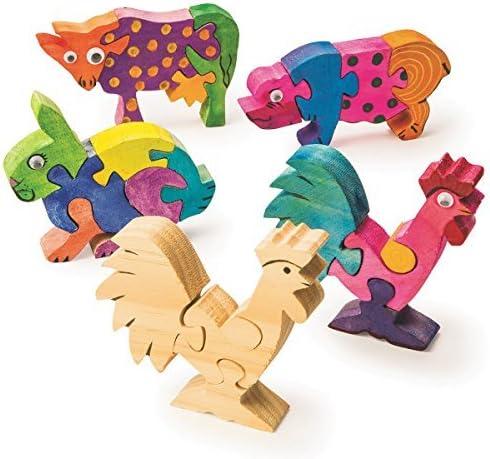 unfinished wooden animals