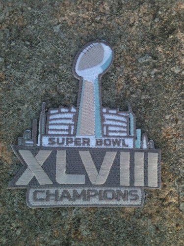 Two (2) Super Bowl 48 Champions Jersey Patches Superbowl XLVIII Embroidered Patches Seattle Seahawks Denver Broncos 2014