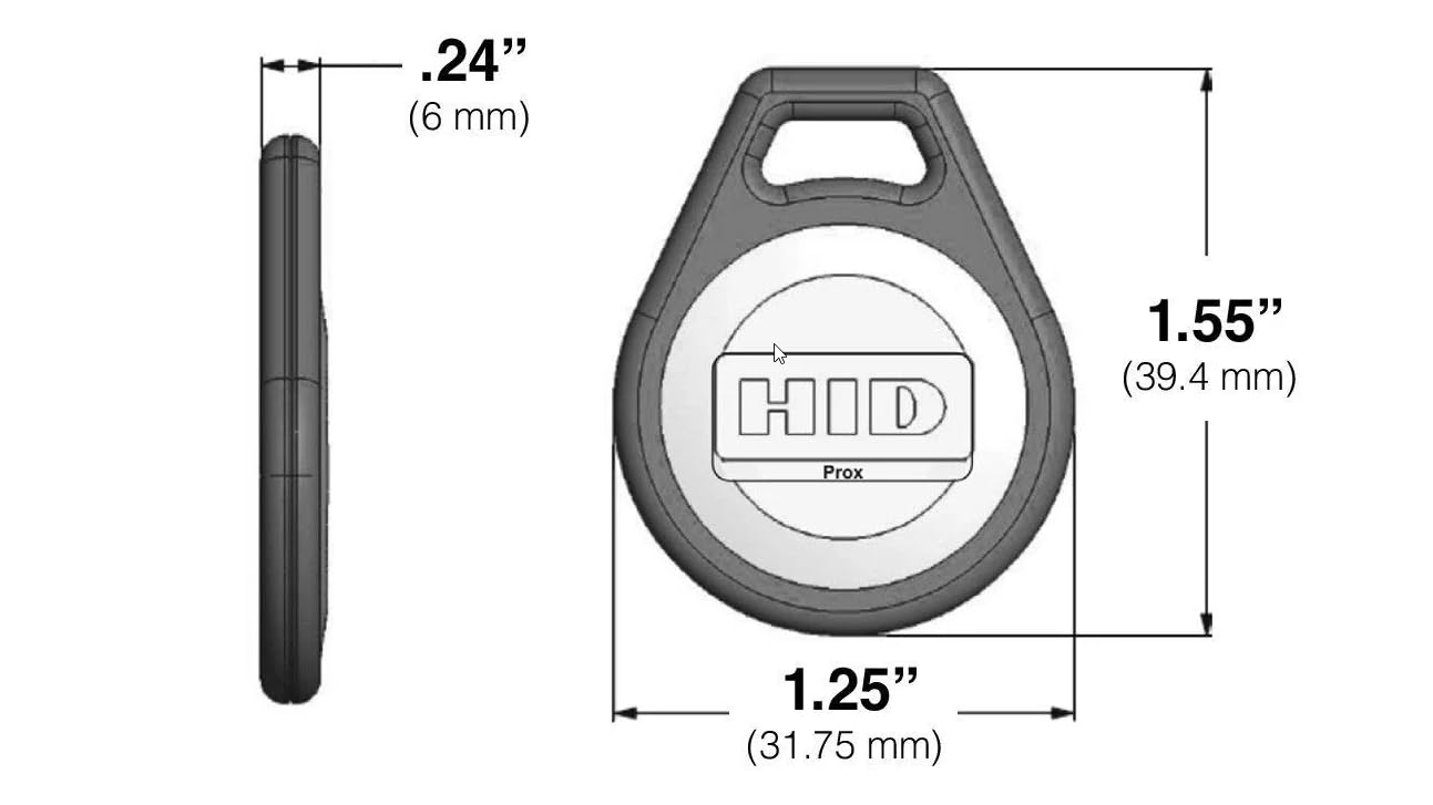 Genuine HID ProxKey III 1346LNSMN Proximity Key Fob for Access Control. Standard 26Bit. 50 Fobs / Genuine HID (50Pack, Genuine HID