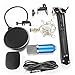 Neewer Professional Studio Broadcasting Recording Condenser Microphone & NW-35 Adjustable Recording Microphone Suspension Scissor Arm Stand with Shock Mount and Mounting Clamp Kit, Blue