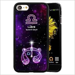 Libra Of Zodiac Animal Signs With Galaxy Space Background Tpu Case For Iphone 7 (Black) (8885698221881)